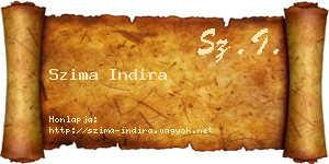 Szima Indira névjegykártya